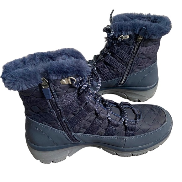 Skechers Women's Quilted Side-Zip Boots, Blue Size 7 - Picture 4 of 9